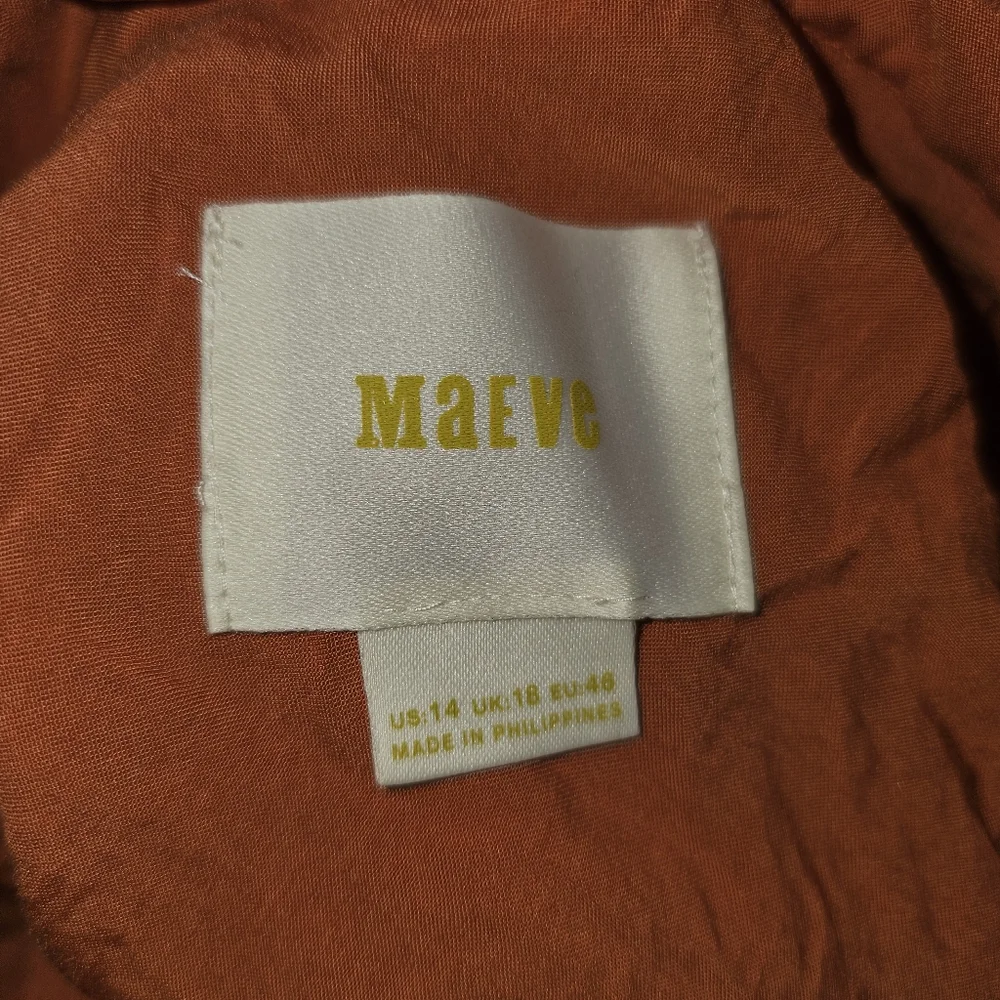 Maeve Anthropologie Burnt Orange Crushed Velvet Maxi Skirt In 14 - Picture 6 of 8